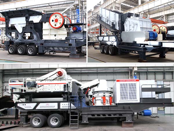 配顎破、反擊破、圓錐破的移動破碎機(jī)